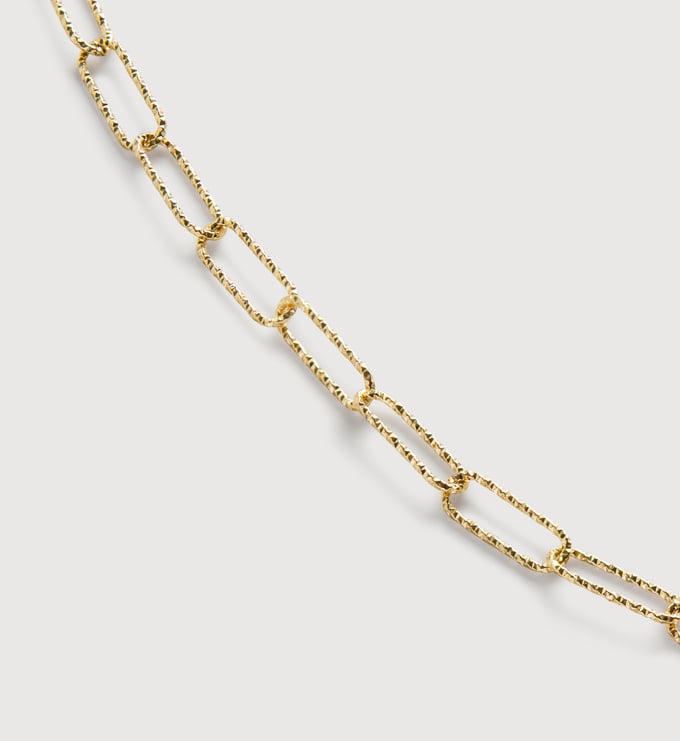 Gold Alta Textured Chain Necklace 18' - Monica Vinader