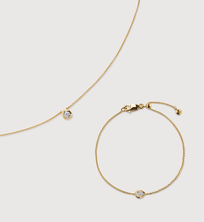 GP Lab Grown Diamond Pear Necklace and Bracelet Set - Monica Vinader