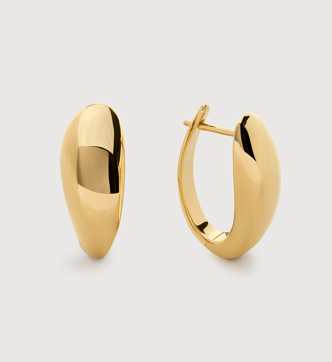 Gold Vermeil Nura Reef Large Hoop Earrings - Monica Vinader