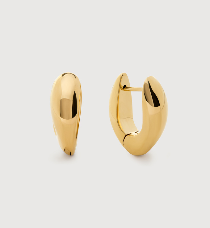 Gold Vermeil Nura Reef Medium Hoop Earrings - Monica Vinader
