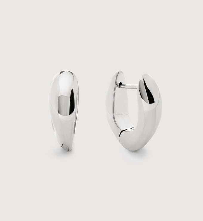 Sterling Silver Nura Reef Medium Hoop Earrings - Monica Vinader