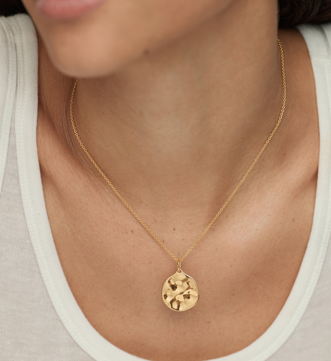 Gold Vermeil Siren Muse Round Pendant - Monica Vinader