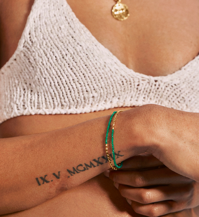 Mini Nugget Gemstone Beaded Necklace and Bracelet Set - Monica Vinader