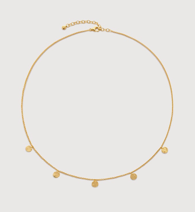 Gold Vermeil Siren Muse Station Chain Necklace - 16-18" - Monica Vinader