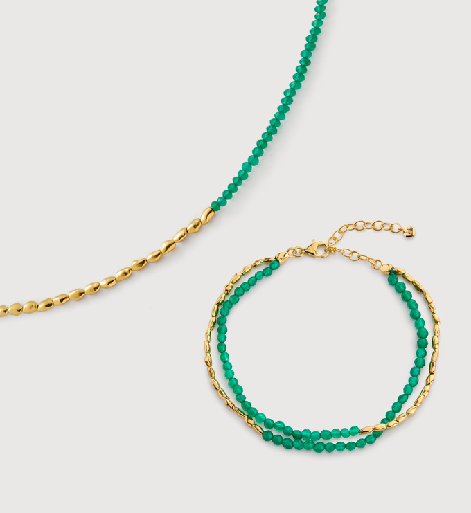 Mini Nugget Gemstone Beaded Necklace and Bracelet Set - Monica Vinader