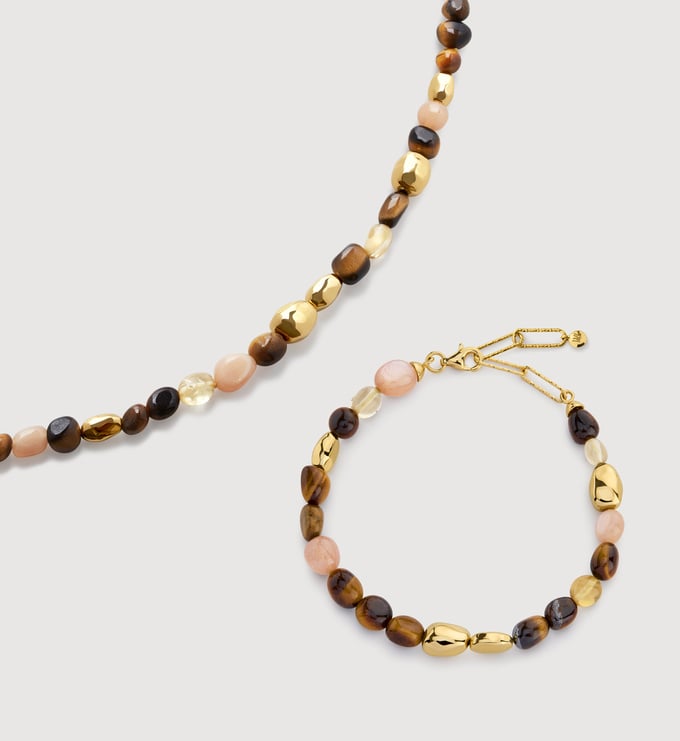 Rio Multi Gemstone Beaded Necklace and Bracelet Set - Monica Vinader