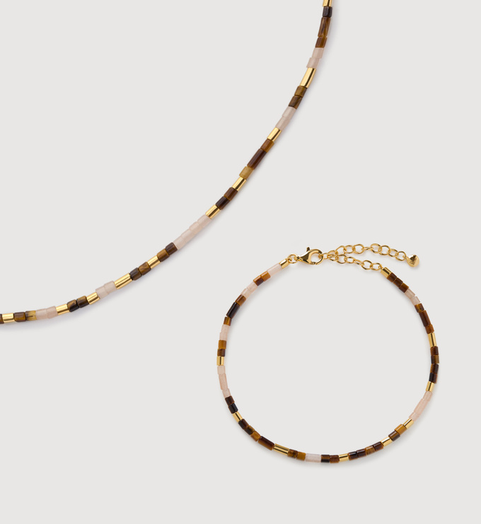 Delphi Multi Gemstone Beaded Necklace and Bracelet Set - Monica Vinader