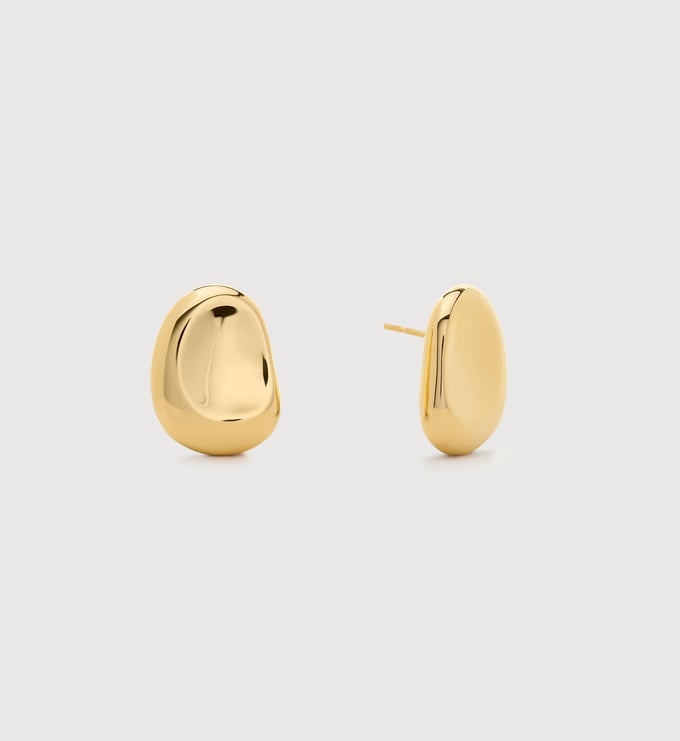 Gold Vermeil Aria Bold Stud Earrings - Monica Vinader