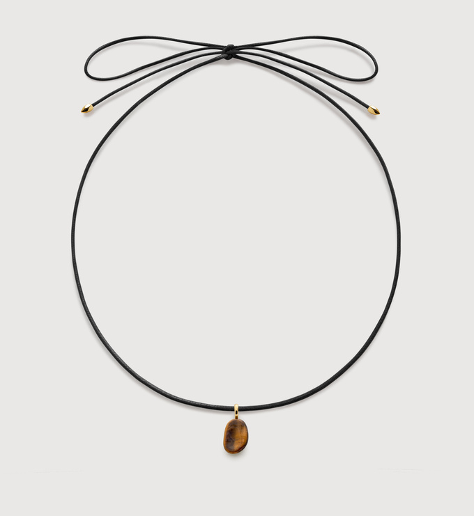 Aria Gemstone Pendant and Cord Necklace Set - Tiger's Eye - Monica Vinader