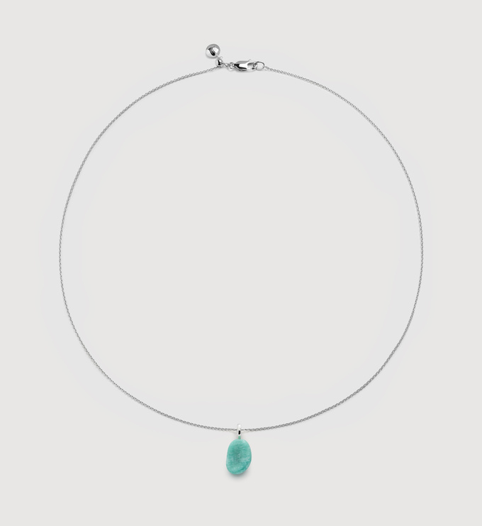 SS Aria Gemstone Pendant and Fine Chain Necklace Set - Monica Vinader