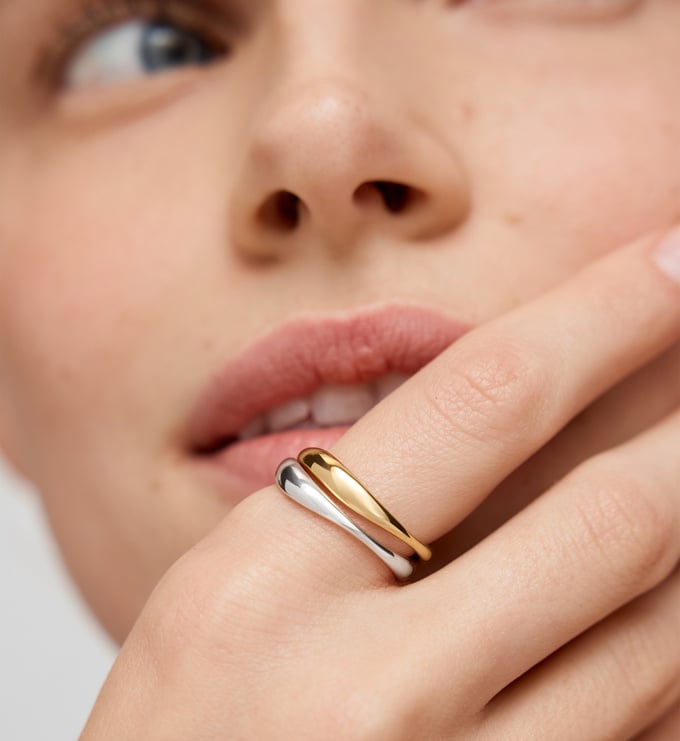 Monica Vinader ★ GP Nura Reef リング Nura Reef Stacking Ring in 18k Gold Vermeil on Sterling