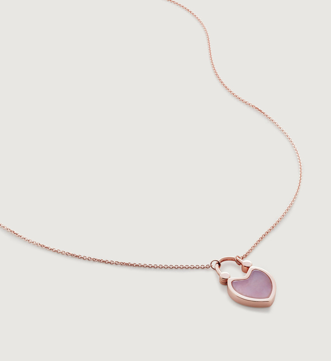 【MONICA VINADER】Heart Chain Necklace チェーンネックレス Mini Heart Chain Necklace in 14k Solid Gold | Jewellery by