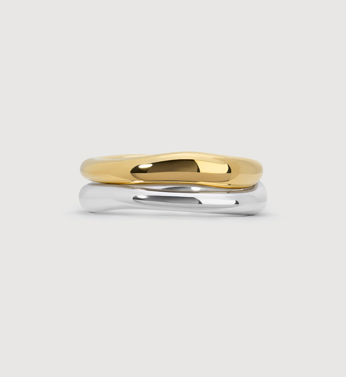 Monica Vinader ★ GP Nura Reef リング Nura Reef Stacking Ring in 18k Rose Gold Vermeil On Sterling