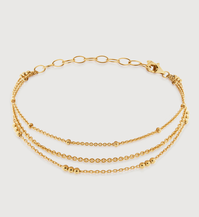 Gold Vermeil Layered Chain Bracelet - Monica Vinader