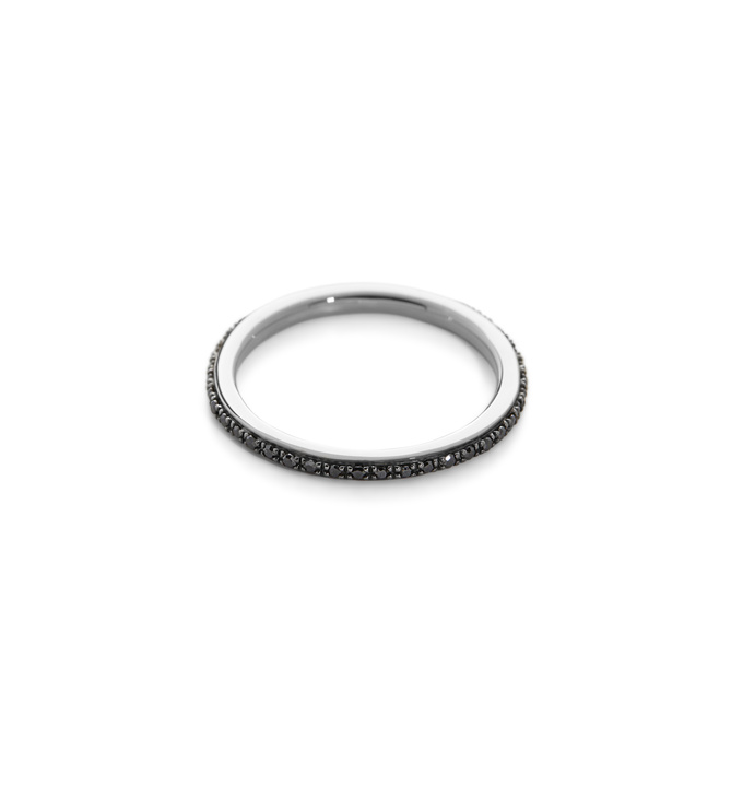 Sterling Silver Diamond Eternity Ring 1.4mm - Black Diamond - Monica Vinader