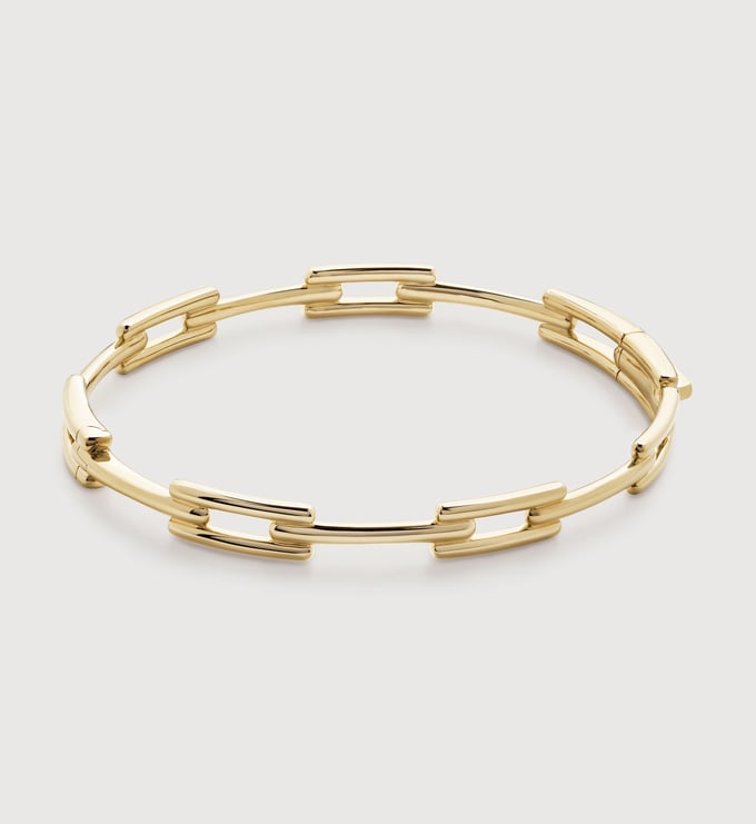 Gold Signature Link Slim Bangle -  - Monica Vinader