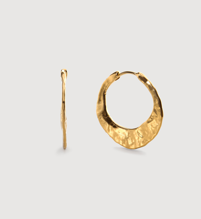 Gold Vermeil Capri Medium Hoop Earrings - Monica Vinader