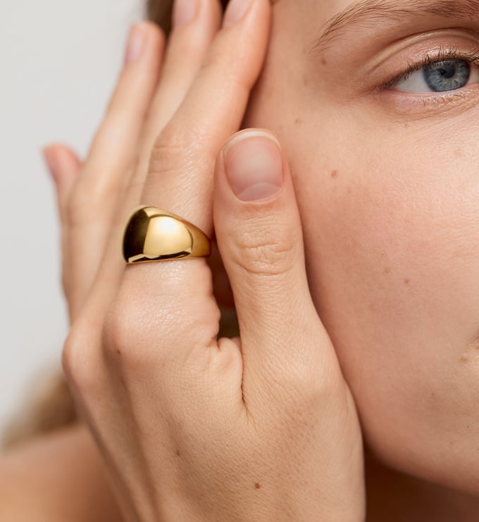 Gold Vermeil Tapered Ring - Monica Vinader