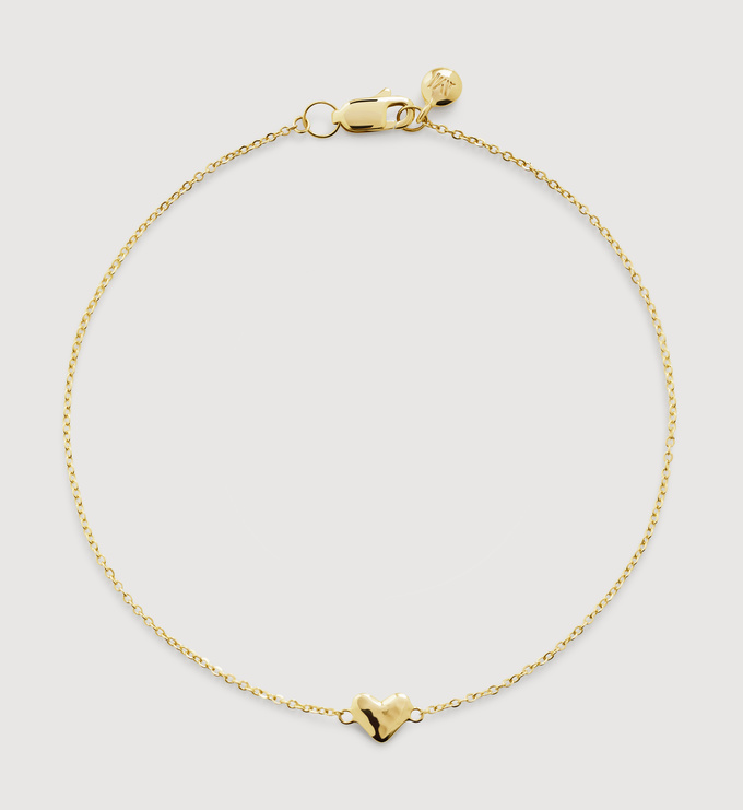 Gold Mini Heart Chain Bracelet - Monica Vinader