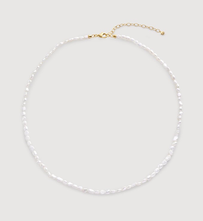 Capri Keshi Pearl Necklace in 18k Gold Vermeil on Sterling