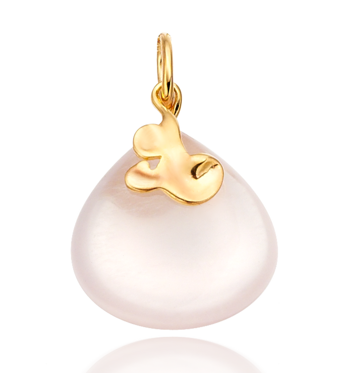 Gold Vermeil Lace Teardrop Pendant Charm - Monica Vinader