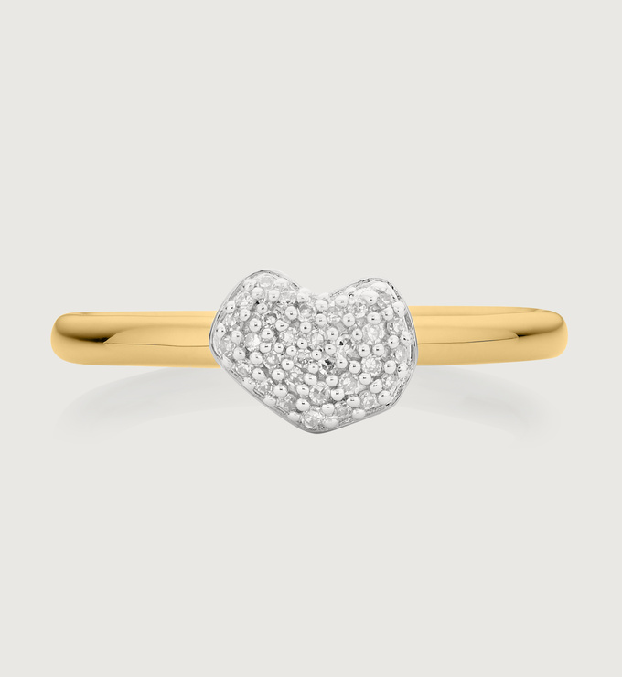 Nura Mini Heart Ring in 18k Gold Vermeil on Sterling Silver and
