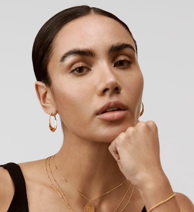 Deia Medium Hoop Earrings in 18k Gold Vermeil on Sterling