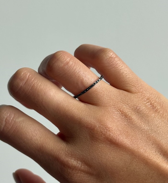 【MONICA VINADER】Skinny Eternity ダイヤモンド リング Skinny Eternity Ring in Sterling Silver and Diamond
