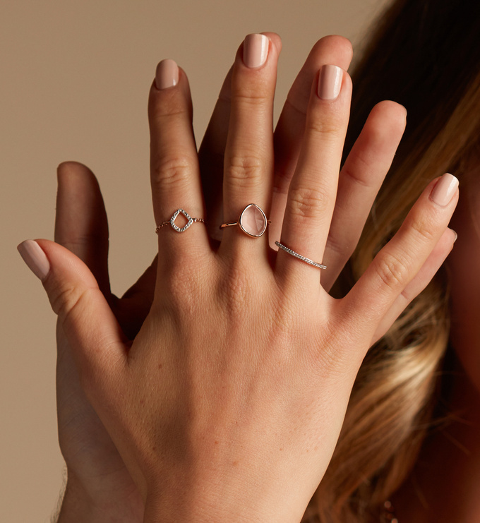 Siren Small Nugget Stacking Ring in 18k Rose Gold Vermeil On Sterling ...