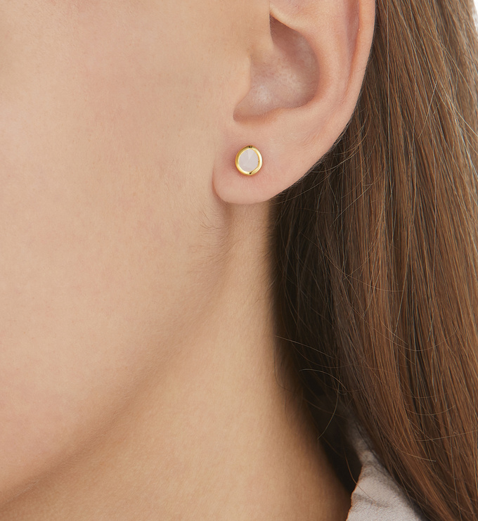 【MONICA VINADER】18KYGヴェルメイユ Siren スモール ピアス Siren Mini Stud Earrings in 18ct Gold Vermeil on Sterling