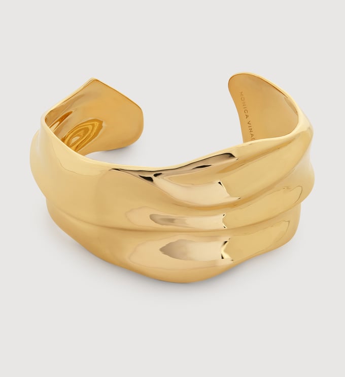 Gold Vermeil Nomade Bold Cuff - Monica Vinader