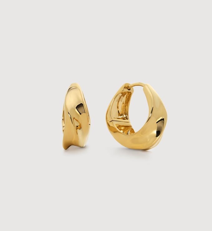 Gold Vermeil Nomade Small Hoops - Monica Vinader