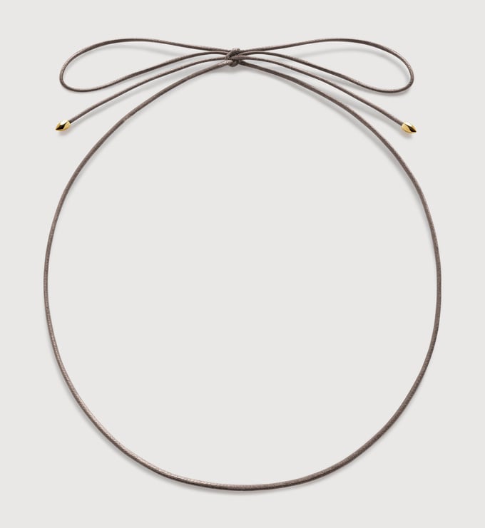 Gold Vermeil Cord Necklace - Mink - Monica Vinader