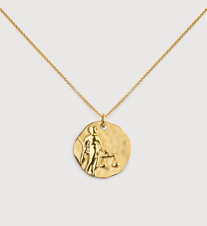 Gold Vermeil Libra Zodiac Chain Necklace - Monica Vinader