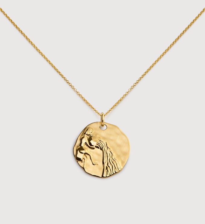 Gold Vermeil Aquarius Zodiac Chain Necklace - Monica Vinader