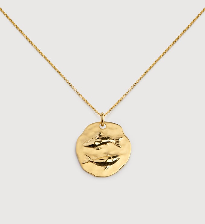Gold Vermeil Pisces Zodiac Chain Necklace - Monica Vinader