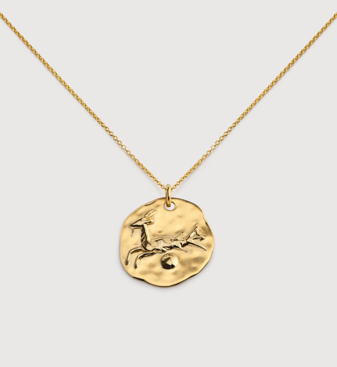 Capricorn Zodiac Chain Necklace in 18k Gold Vermeil on