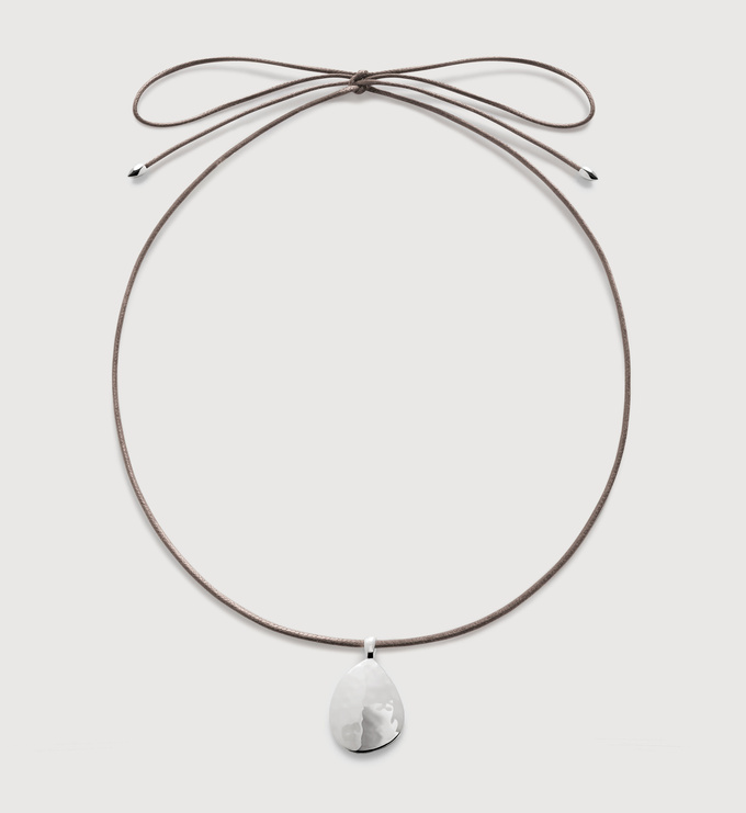Cotton Cord Deia Pebble Locket Necklace - Monica Vinader