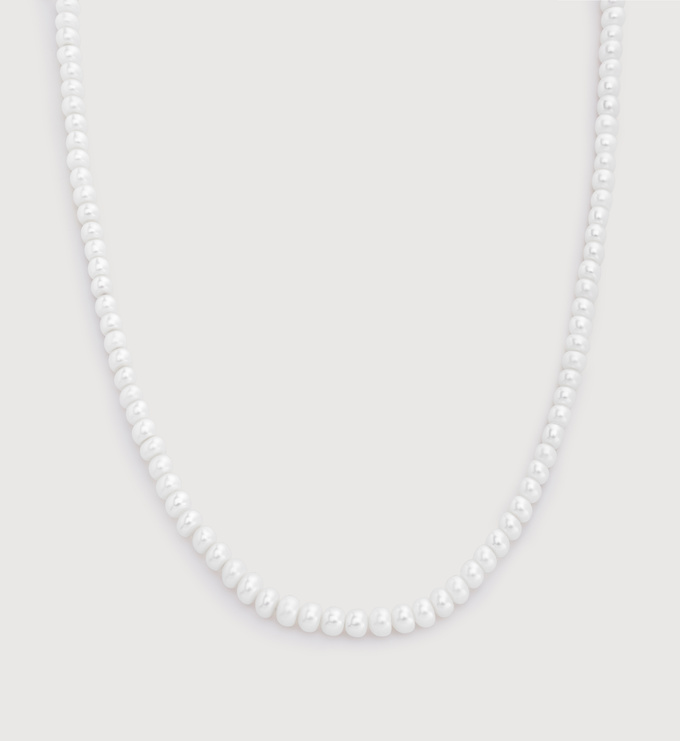 Gold Vermeil Nomade Pearl Necklace - Pearl - Monica Vinader