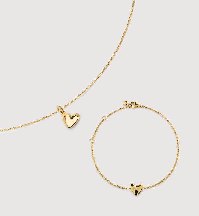 Heart Pendant Necklace and Bracelet Set - Monica Vinader
