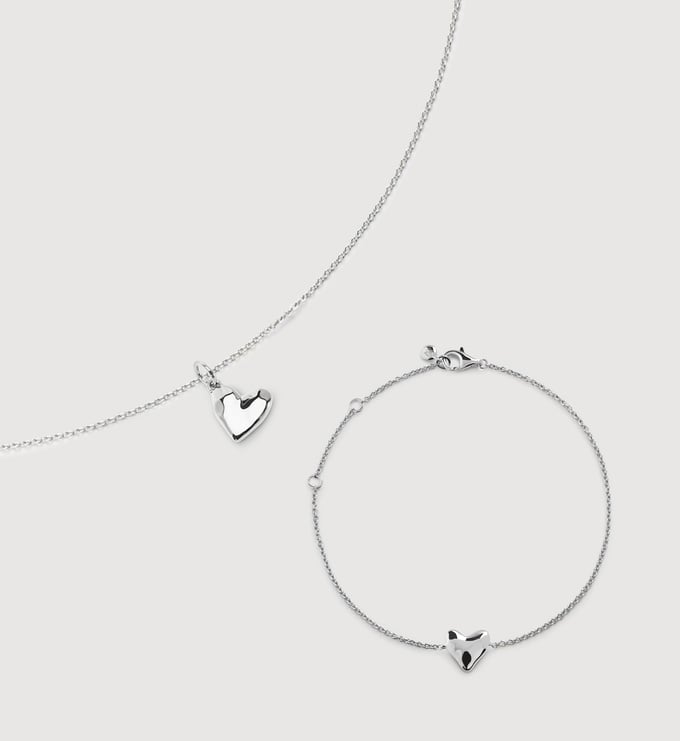 Heart Pendant Necklace and Bracelet Set - Monica Vinader