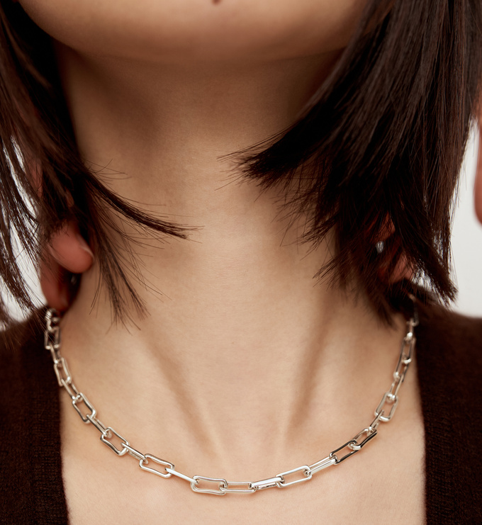 Sterling Silver Alta Mini Chain Necklace - Monica Vinader