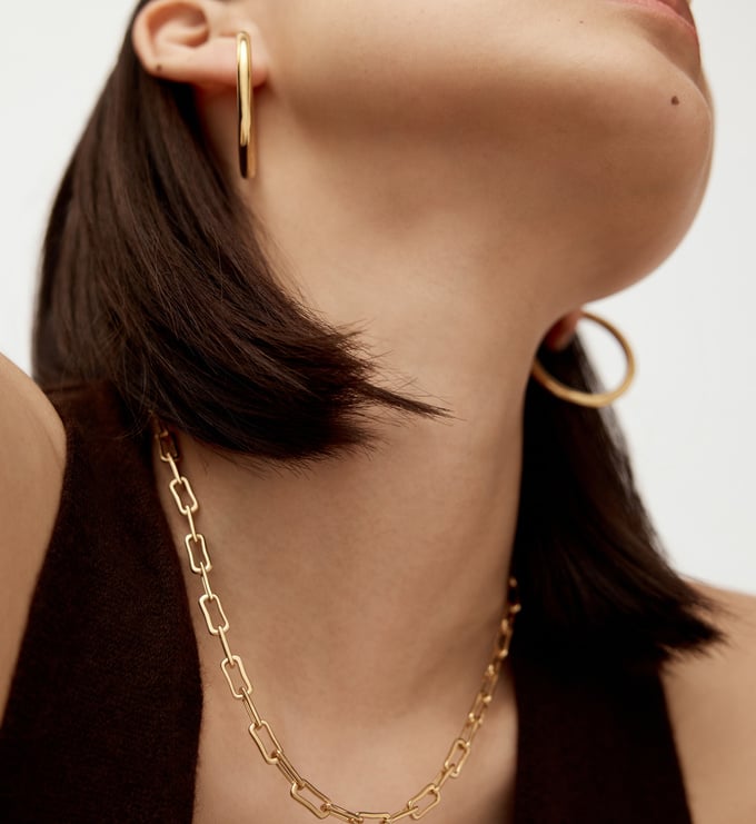 Gold Vermeil Alta Mini Chain Necklace - Monica Vinader