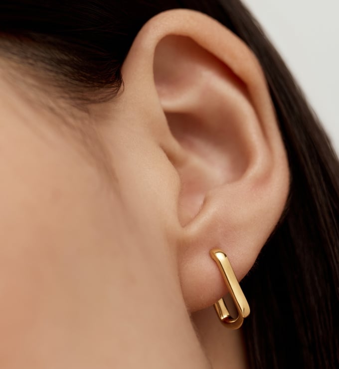 Gold Vermeil Alta Mini Huggie Earrings - Monica Vinader