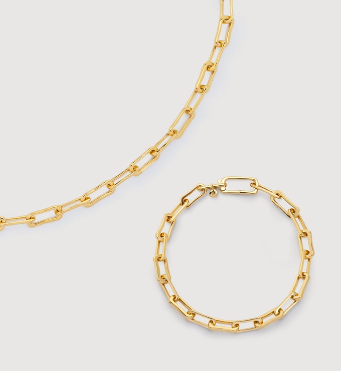 Alta Mini Chain Necklace and Bracelet Set - Monica Vinader