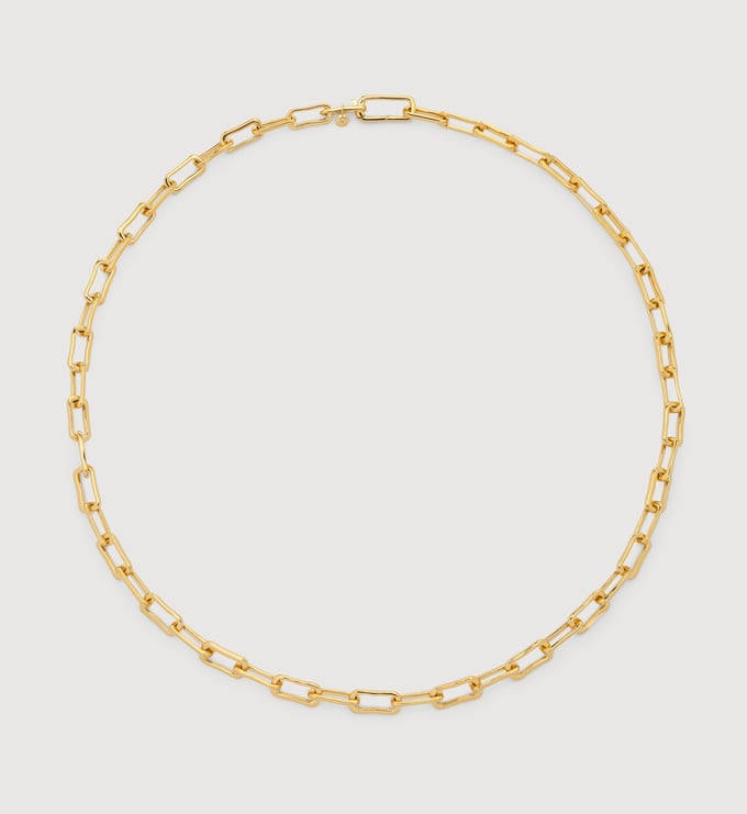 Gold Vermeil Alta Mini Chain Necklace - Monica Vinader