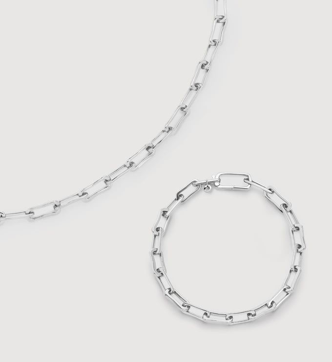Alta Mini Chain Necklace and Bracelet Set - Monica Vinader