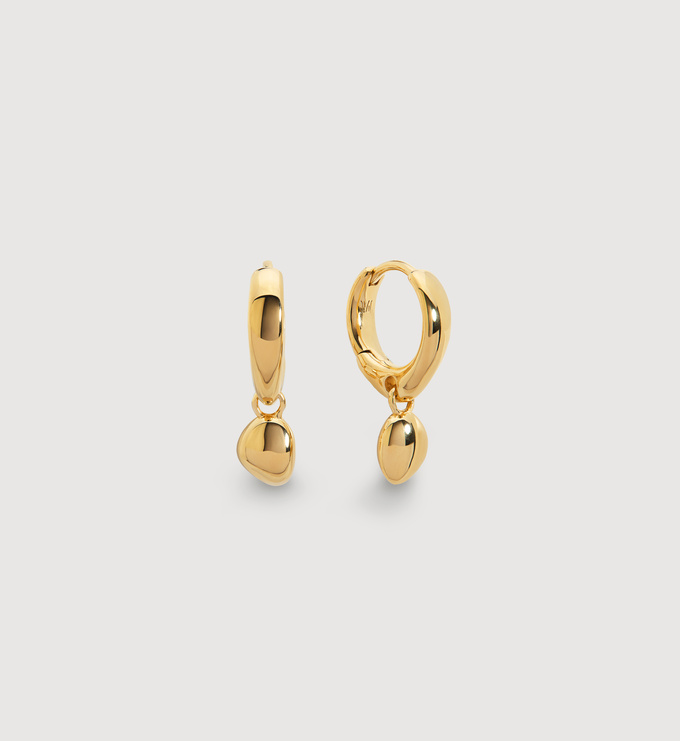 Gold Vermeil Nura Huggie Earrings - Monica Vinader