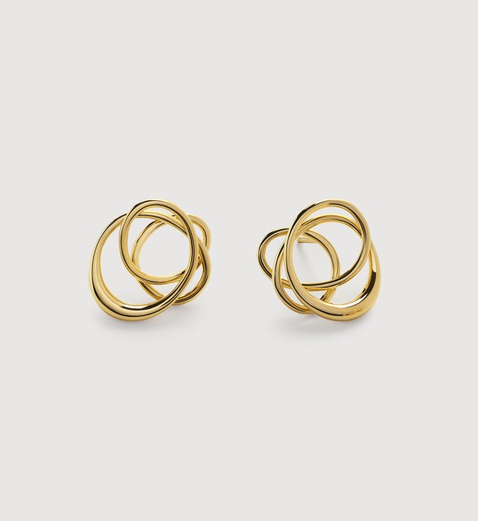Gold Vermeil Nura Wrap Stud Earrings - Monica Vinader