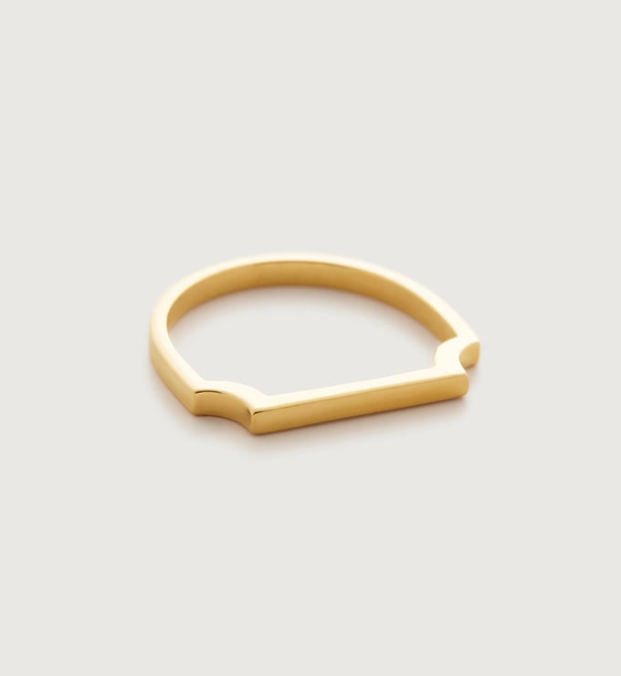 【MONICA VINADER】18KRGヴェルメイユ Signature Thin リング Signature Ring in 18k Gold Vermeil on Sterling Silver